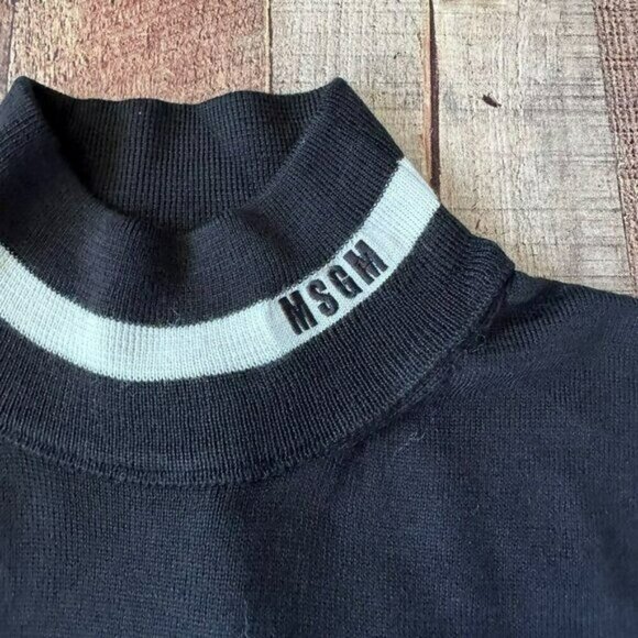 MSGM Milano wool high neck sweater black and white Men's Large - Picture 10 of 10